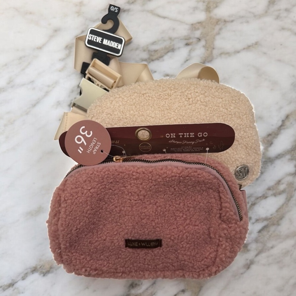 NWT | Sherpa Fanny Pack Bundle | Steve Madden + Luxe & Willow